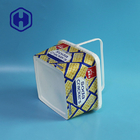 Scatola di plastica d'imballaggio vuota del quadrato del biscotto 3L dello spuntino con la maniglia del coperchio
